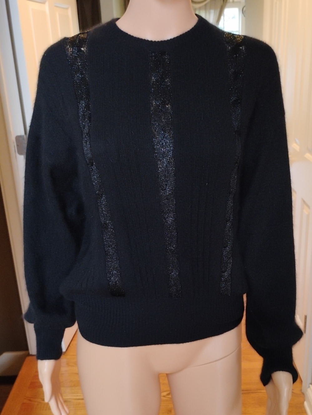 Vintage Gucci Crewneck Sweater with Shimmer Stripe